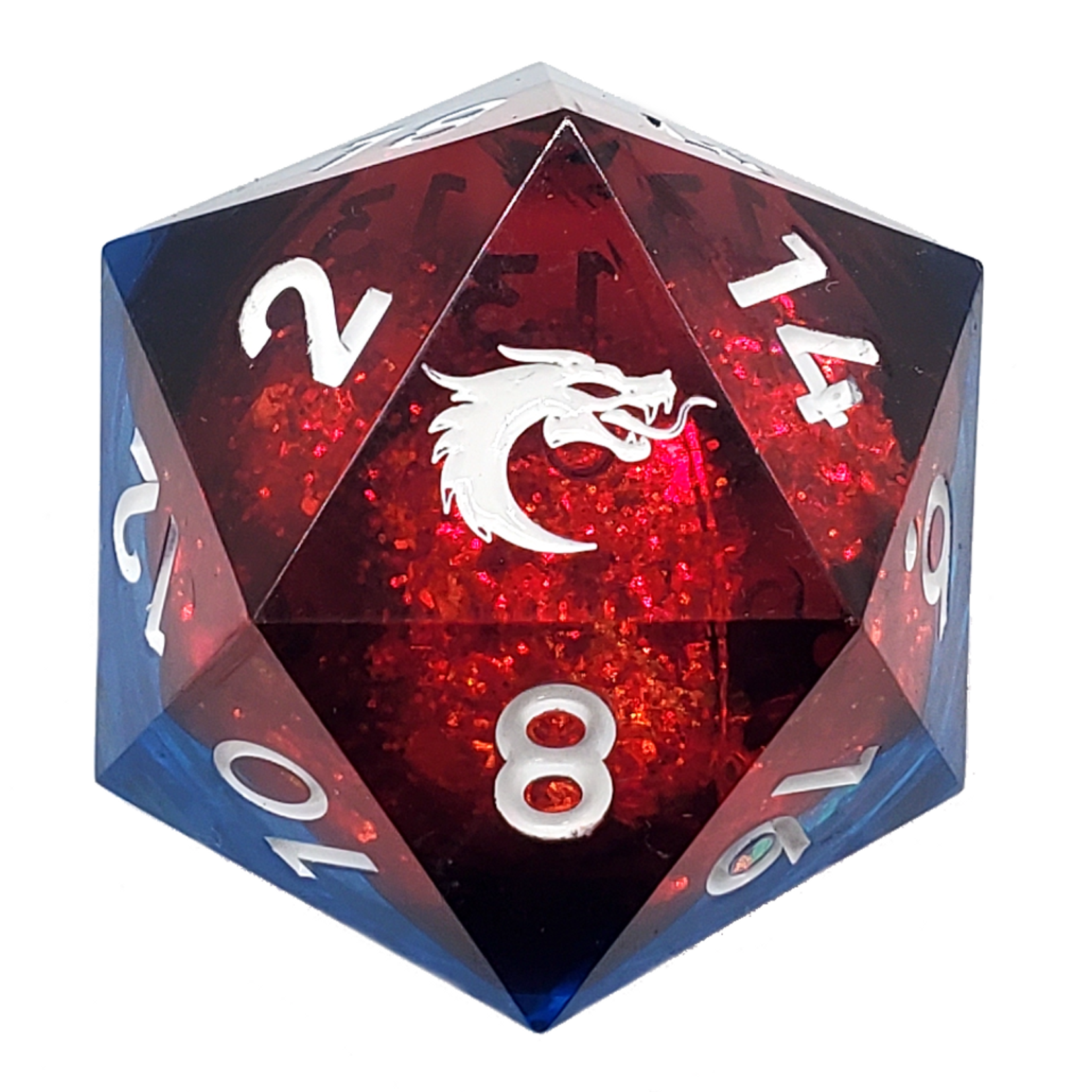 Old School Dice Old School Sharp Edged 35 mm d20 Liquid Infused Space Nebula Fury