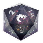 Old School Dice Old School Sharp Edged 35 mm d20 Liquid Infused Dark Cosmos Fury