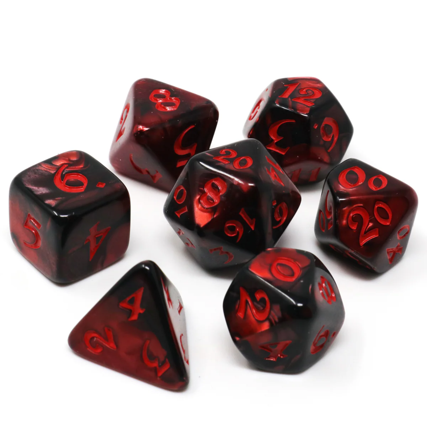 Die Hard RPG Set Elessia Kybr Inquisitor w/ Red Polyhedral 7 die set