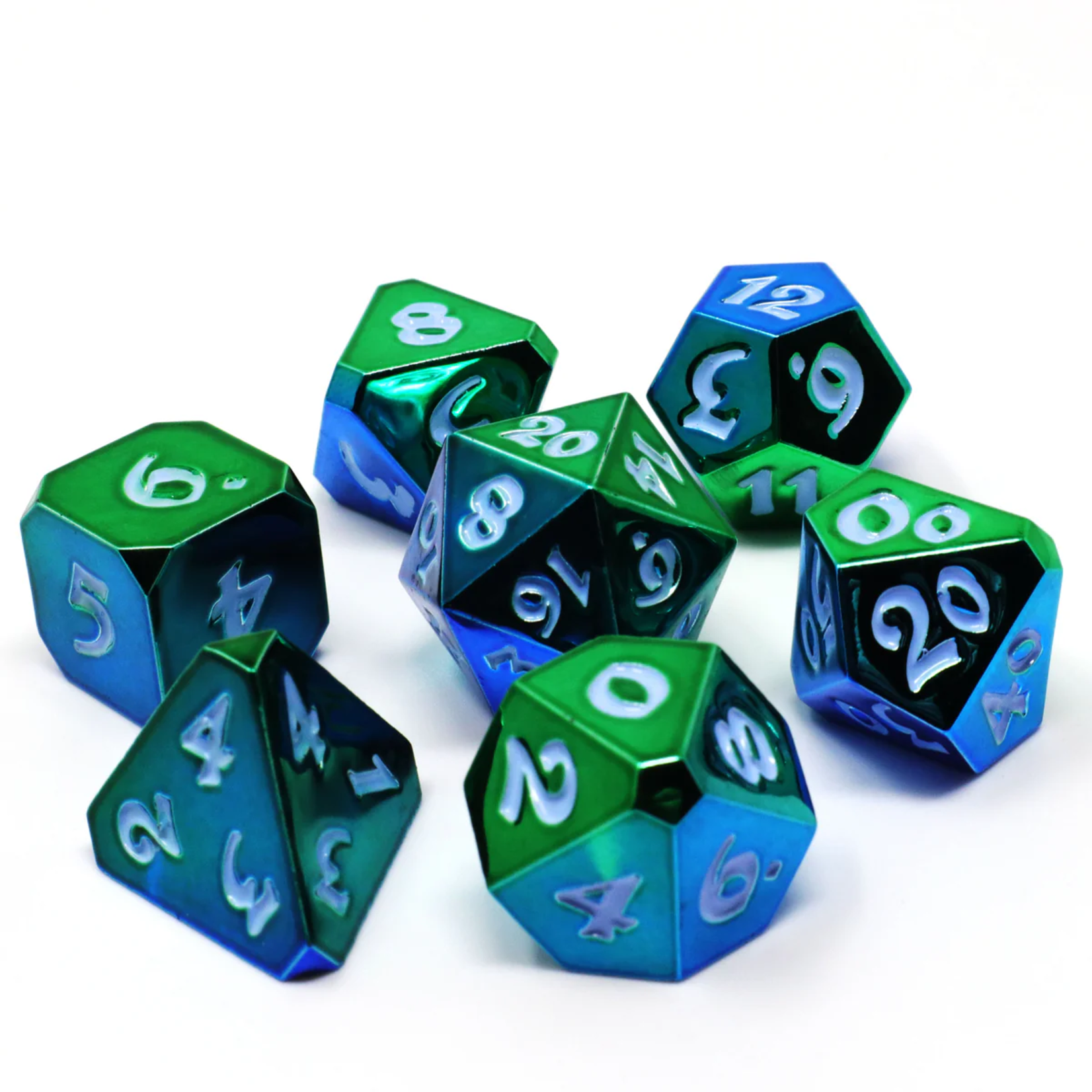 Die Hard Ethereal Conduit Green w/ White RPG Polyhedral 7 die set