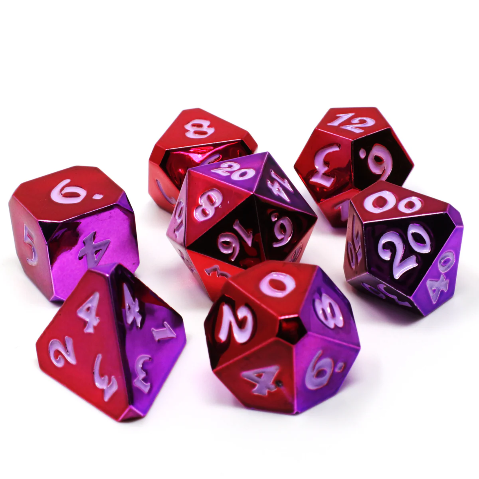 Die Hard Mystic Catalyst Red w/ White RPG Polyhedral 7 die set