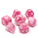 Die Hard RPG Set Elessia Sunrise Sonata Pink w/ White Polyhedral 7 die set