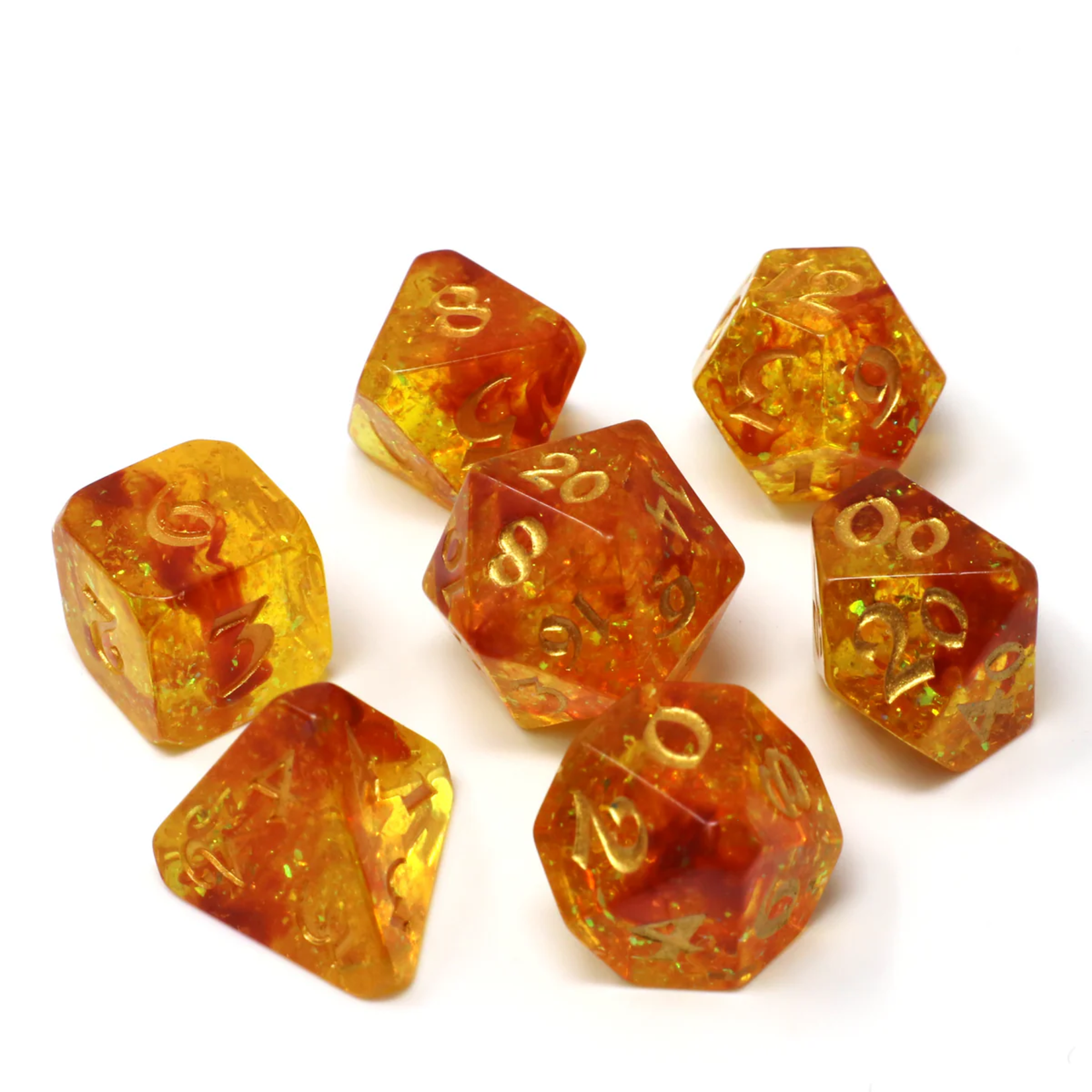 Die Hard RPG Set Autumn Court Orange w/ Gold RPG 7 die set