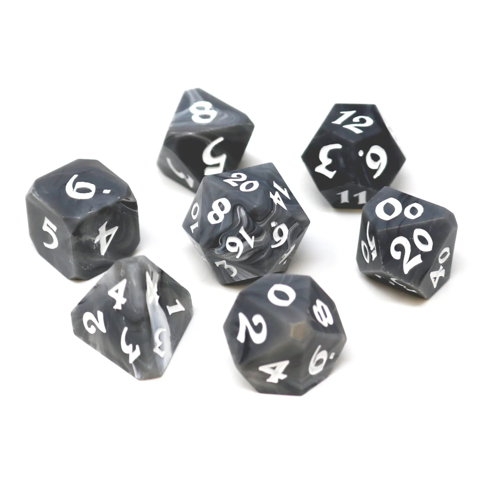 Die Hard RPG Set Avalore Talisman Ash w/ Pearl Polyhedral 7 die set