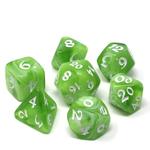 Die Hard RPG Set Elessia Verdant Vista Green w/ White Polyhedral 7 die set