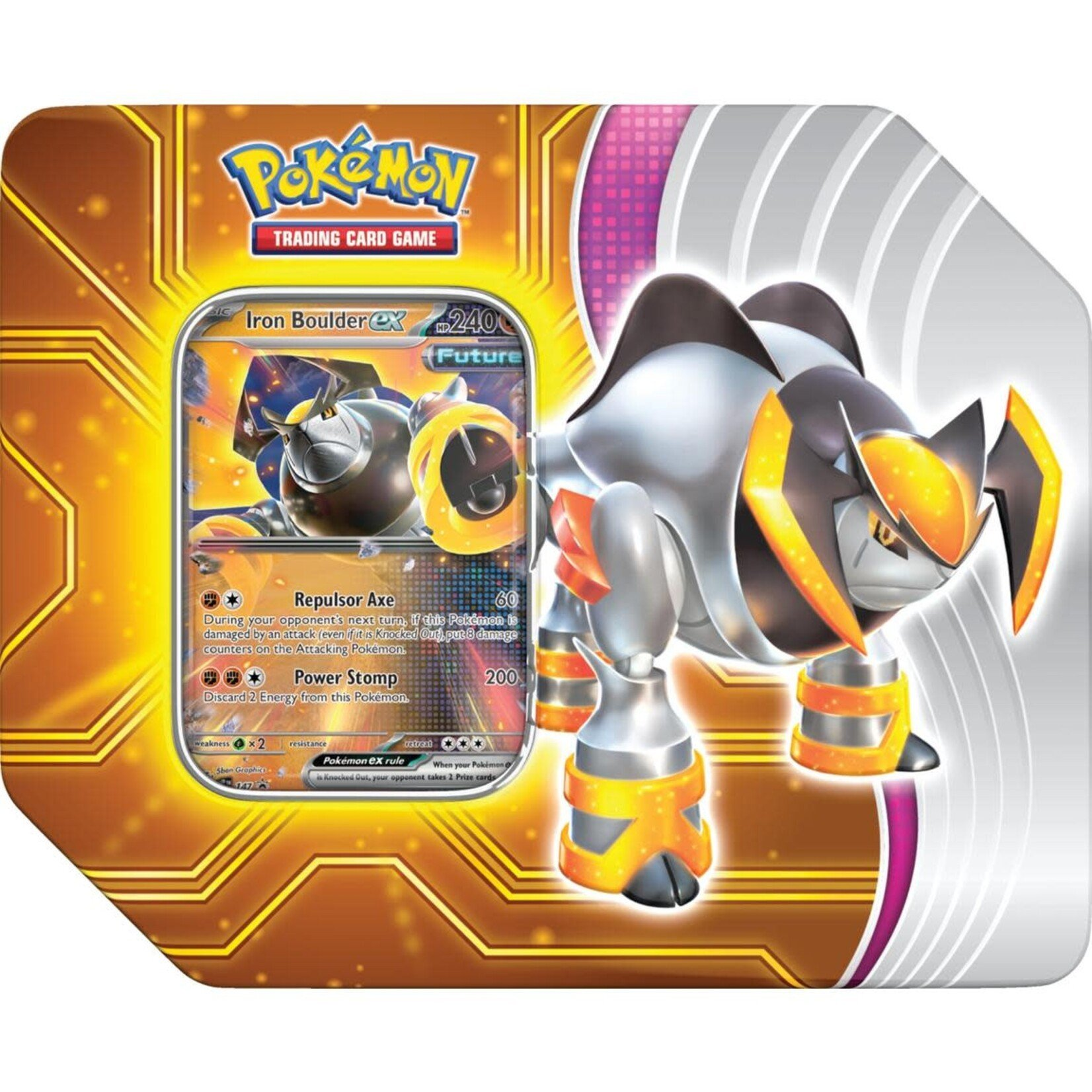 Pokemon Company International Pokemon Paradox Destinies Tin Iron Boulder ex