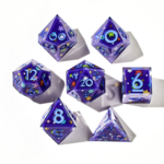 Dispel Dispel Meteor Shower Purple w/ Blue Iconic Polyhedral 7 die set