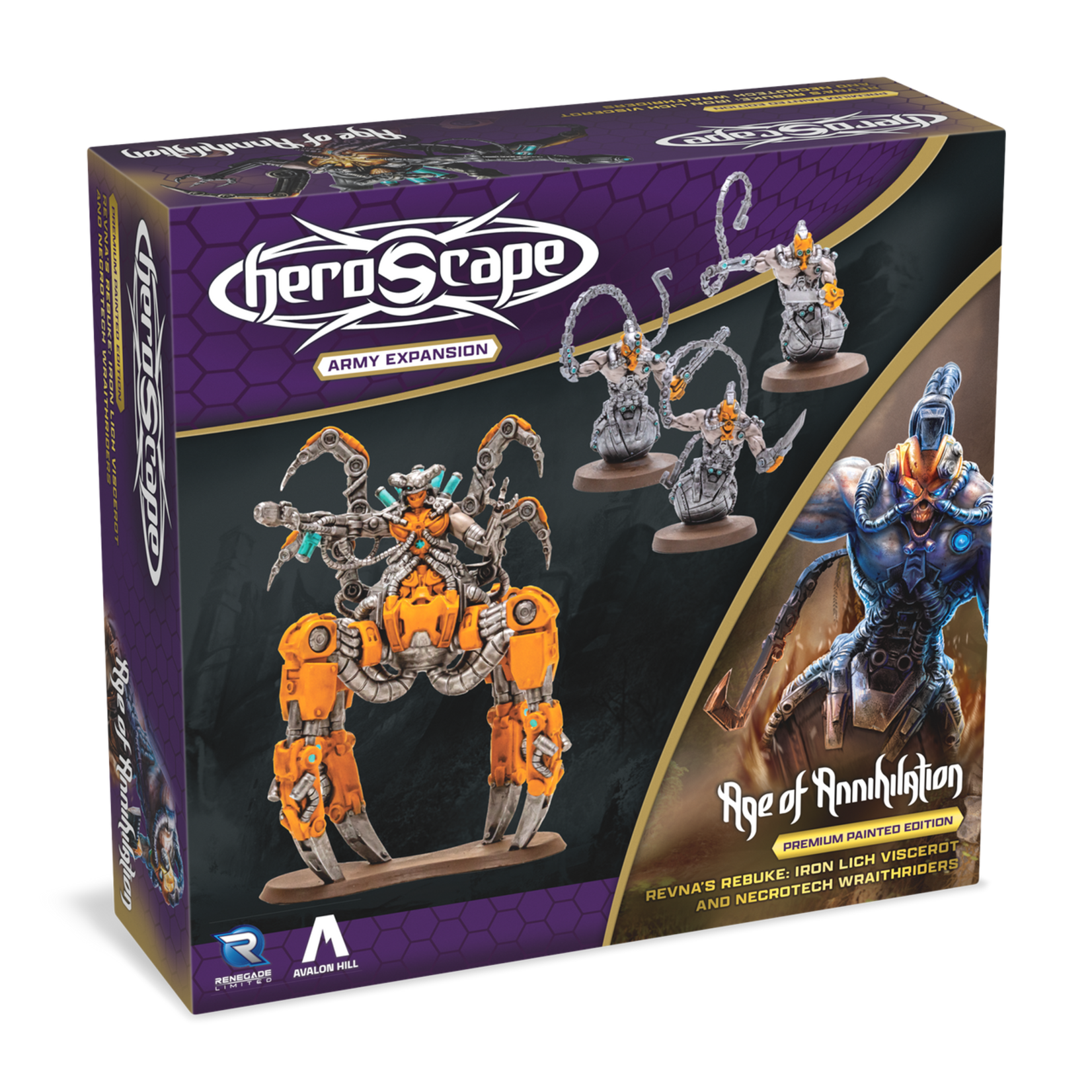Renegade Game Studios Heroscape Army Expansion Premium Painted Revna's Rebuke Iron Lich Viscerot and Necrotech Wraithriders