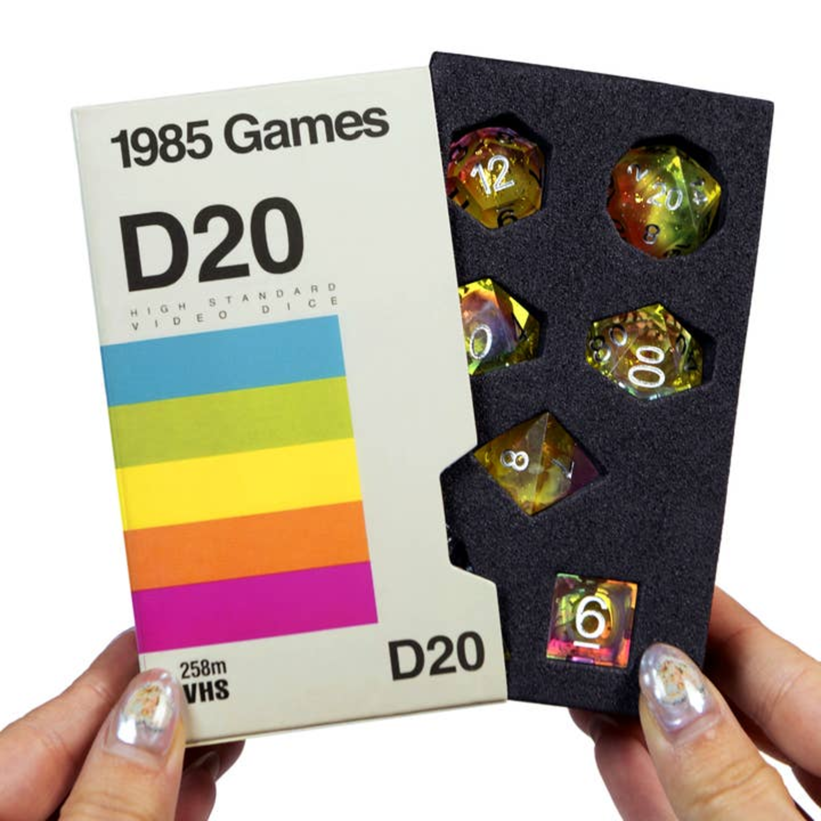1985 Games 1985 VHS Rainbow Bright Sharp Edge Dice Polyhedral 7 die set