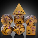 Dice Habit Sakura Bronze Metal and Enamel Polyhedral 7 die set