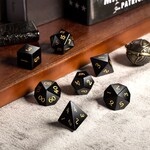 Dice Habit Gemstone Obsidian Natural Polyhedral 7 die set
