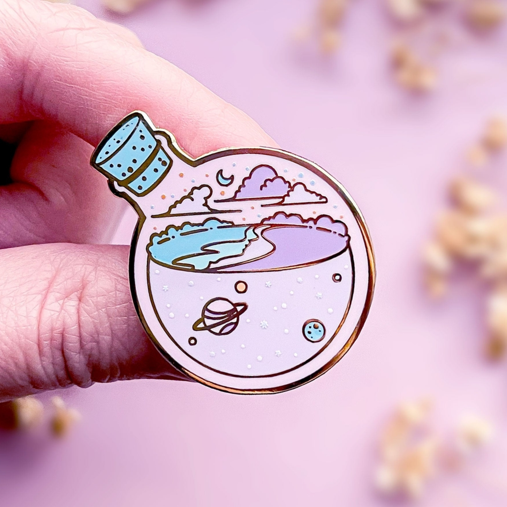 Alum and Ink Space Sea Potion Enamel Pin