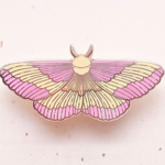 Alum and Ink Rosy Maple Moth Dryocampa Rubicunda Enamel Pin