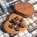 Forged Forged Heartbreaker Brown Metal Dice Box with Polyhedral 7 die set