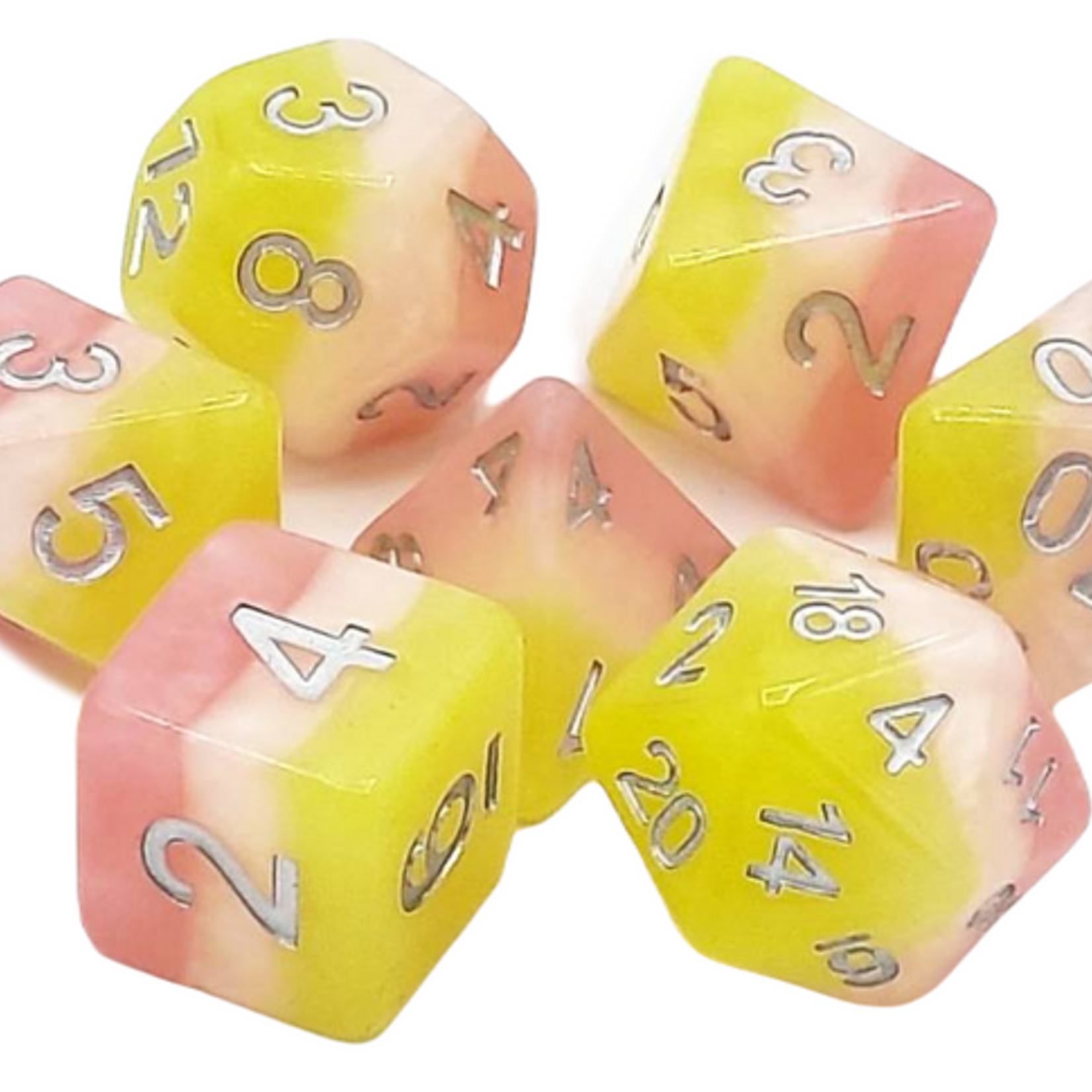 Old School Dice Old School Gradients Lemonade Stand RPG Dice 7 die set