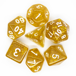 Old School Dice Old School Translucent Gold RPG Dice 7 die set