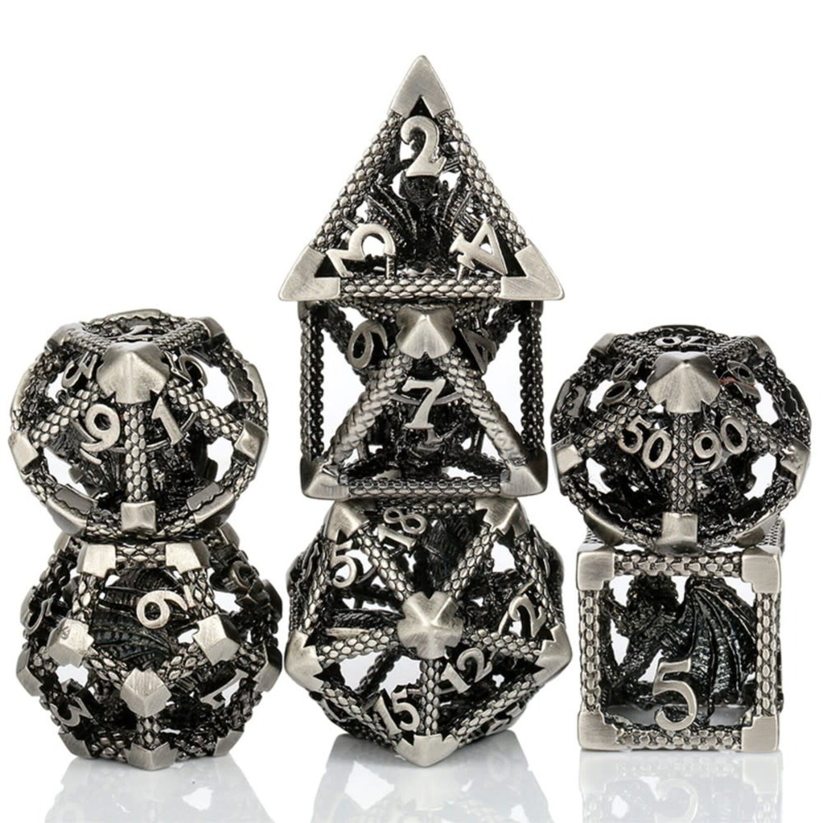 Dice Habit Hollow Dragon Cage Iron Polyhedral 7 die set