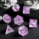 Dice Habit Sharp Edge Floral Purple Lotus Polyhedral 7 die set