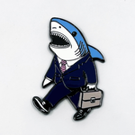 Strike Gently Co Business Shark Enamel Pin