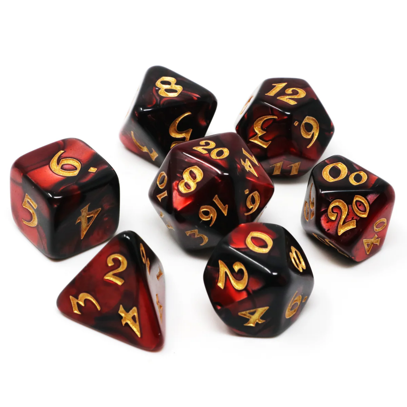 Die Hard RPG Set Elessia Kybr Inquisitor w/ Gold Polyhedral 7 die set