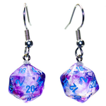 Chessex Hook Earrings mini d20 Nebula Nocturnal