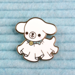 Bright Bat Design Good Boy Forever Ghost Dog Enamel Lapel Pin