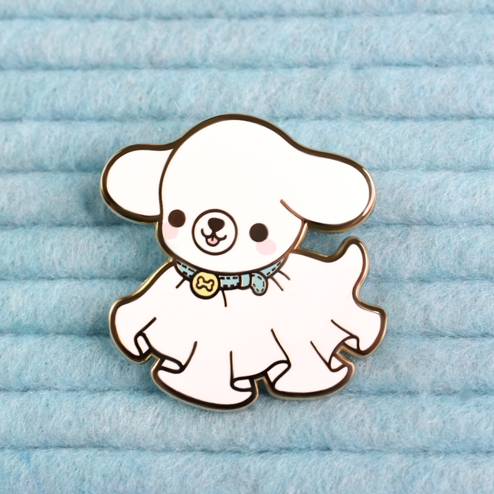 Bright Bat Design Good Boy Forever Ghost Dog Enamel Lapel Pin