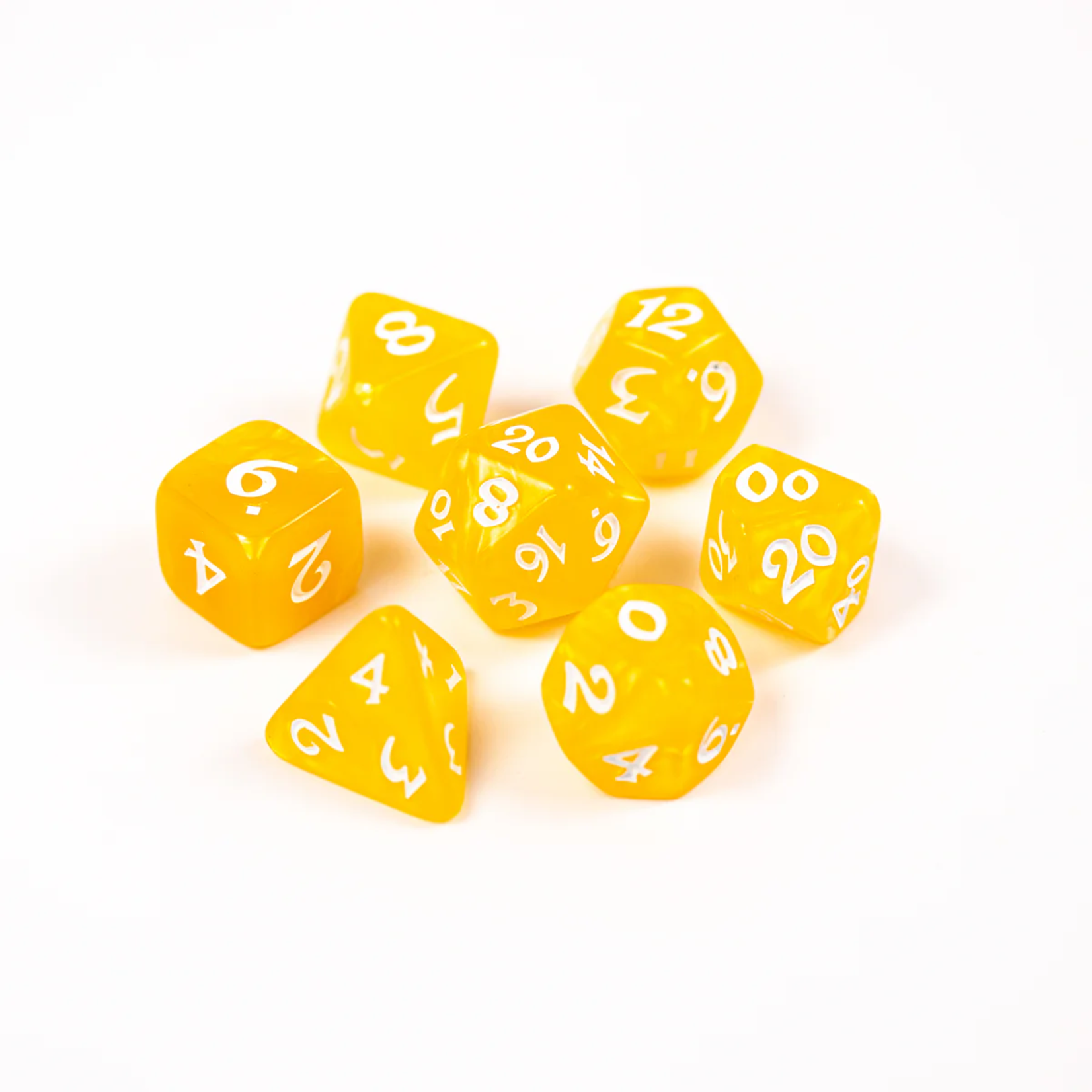 Die Hard RPG Set Elessia Essentials Yellow w/ White Polyhedral 7 die set