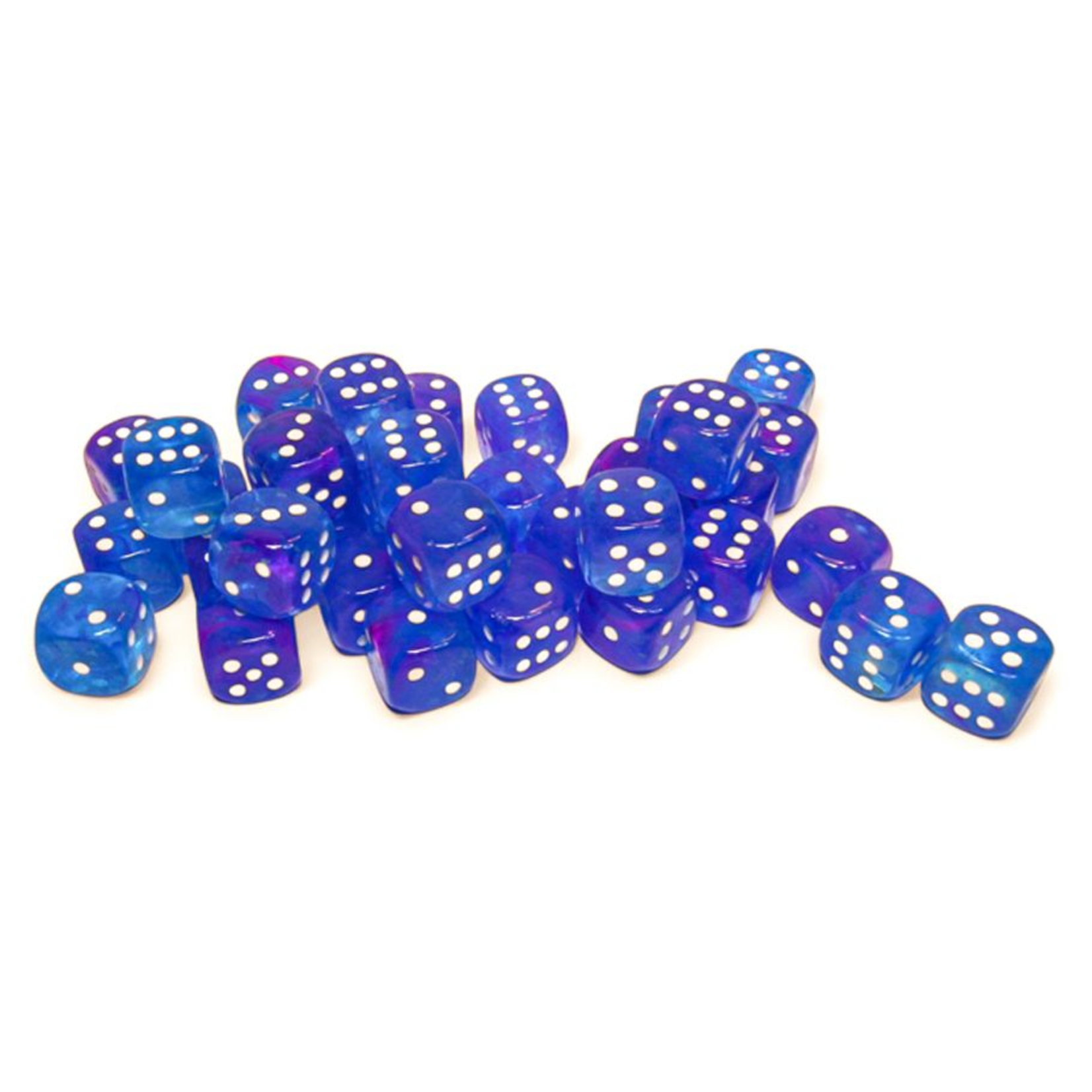 Chessex Chessex Nebula Luminary Aura w/ White 12 mm d6 36 die set