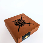 Ember Glow Ember Glow Vegan Leather Dice Box D20 Swords Chestnut