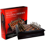 World Wise Imports Chess Set Classic Game Collection Deluxe Box with Metal Chessmen