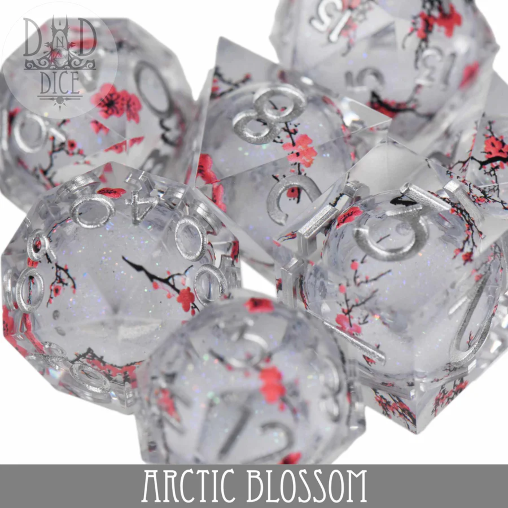 DND Dice DND Dice Liquid Core Arctic Blossom Polyhedral 7 die set