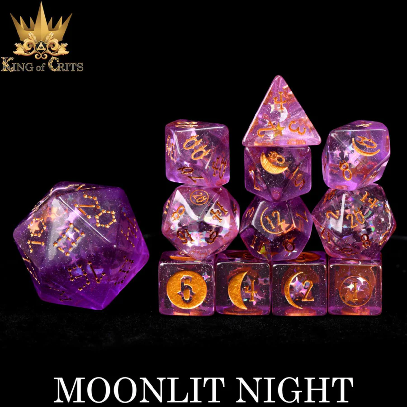 DND Dice DND Dice Moonlit Night Polyhedral 12 die set