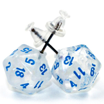 Chessex Stud Earrings mini d20 Borealis Icicle