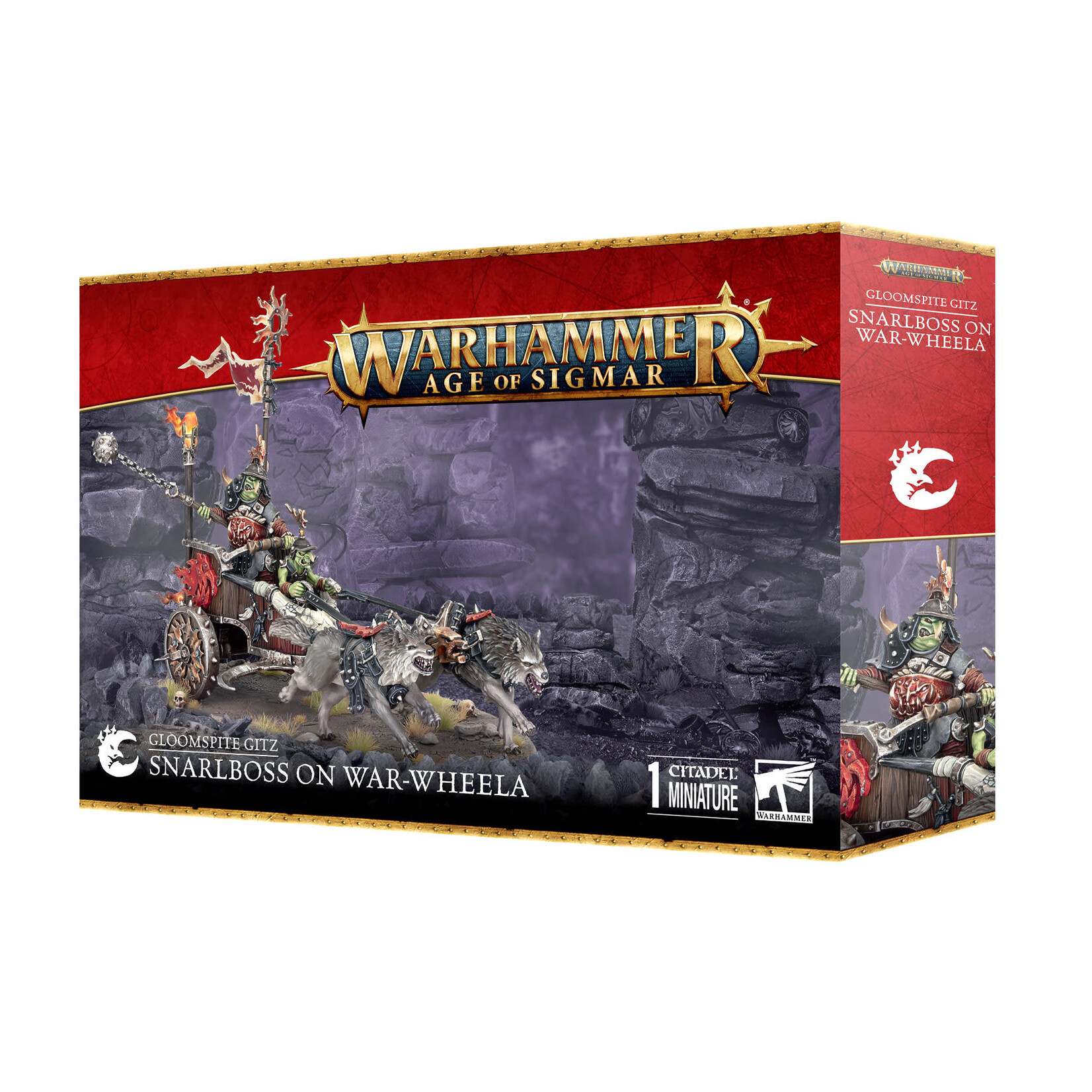 Games Workshop Warhammer Age of Sigmar Destruction Gloomspite Gitz Snarlboss on War-Wheela