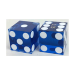 Koplow Precision Casino Dice Blue w/ White d6 2 ct