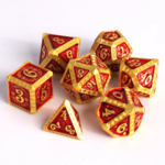 Die Hard Imperium Gold w/ Red Metal Polyhedral 7 die set