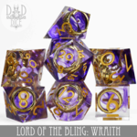 DND Dice DND Dice Handmade Lord of the Bling Wraith Polyhedral 7 die set