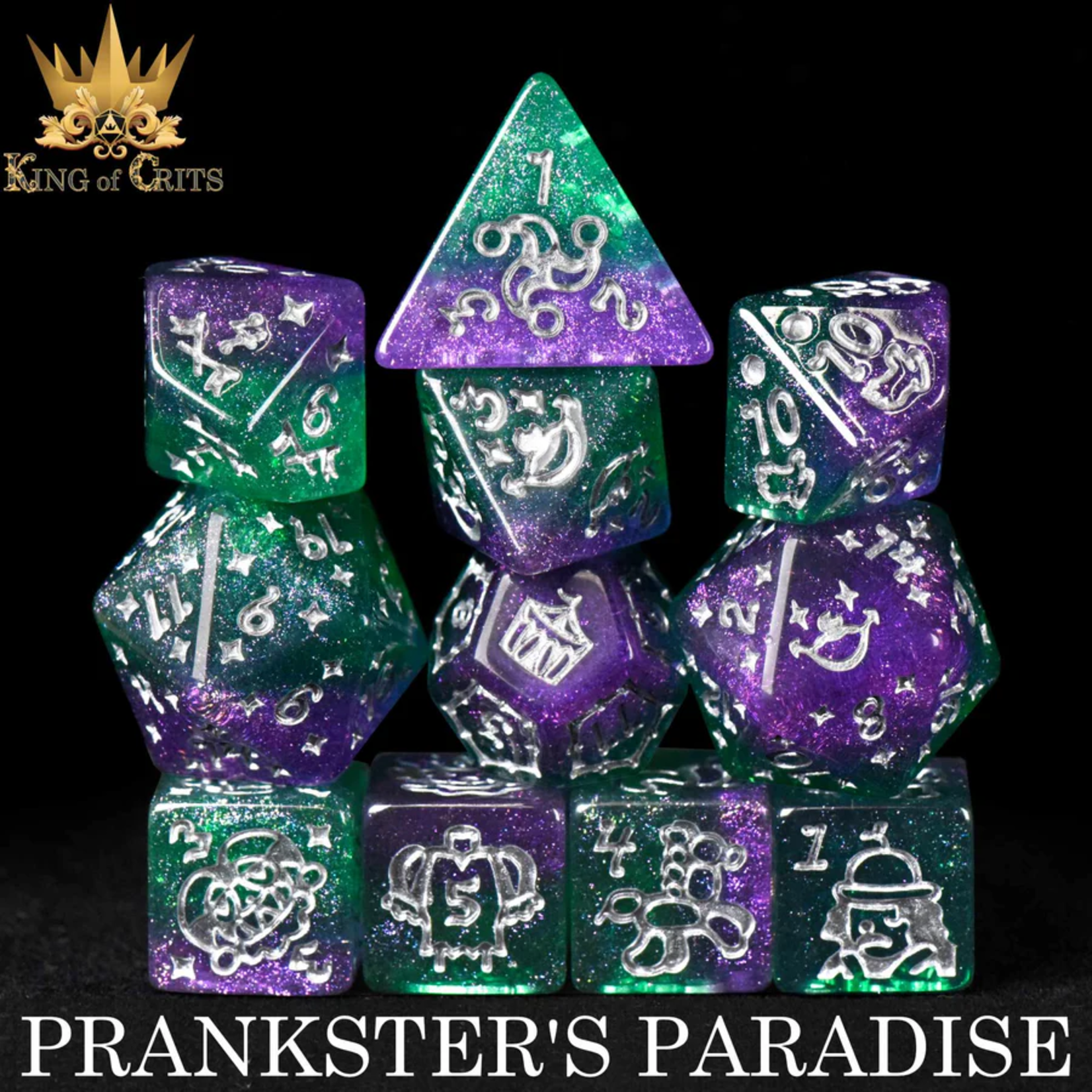 DND Dice DND Dice Prankster's Paradise Polyhedral 11 die set