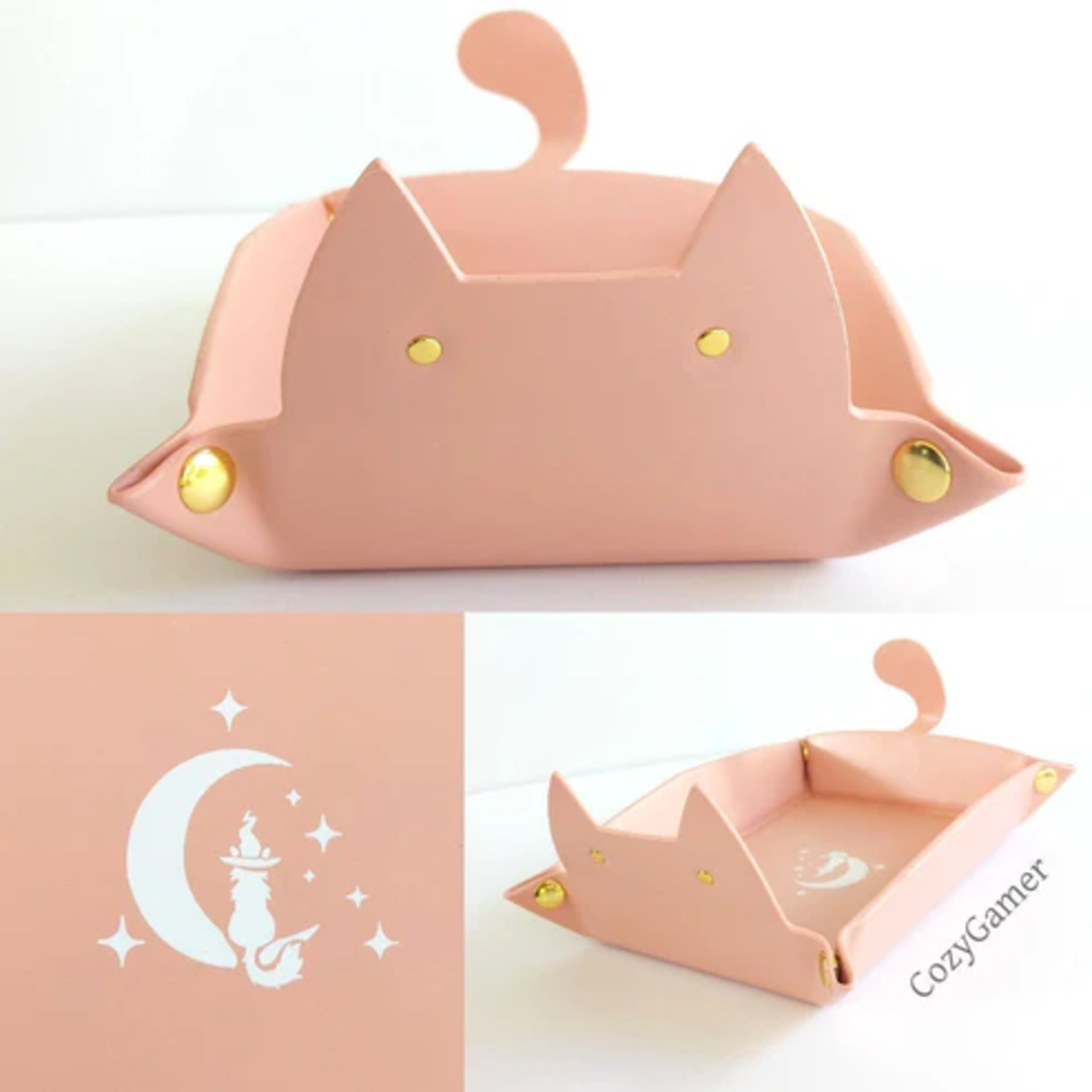 Fennek and Finch Cat Dice Rolling Tray Pink