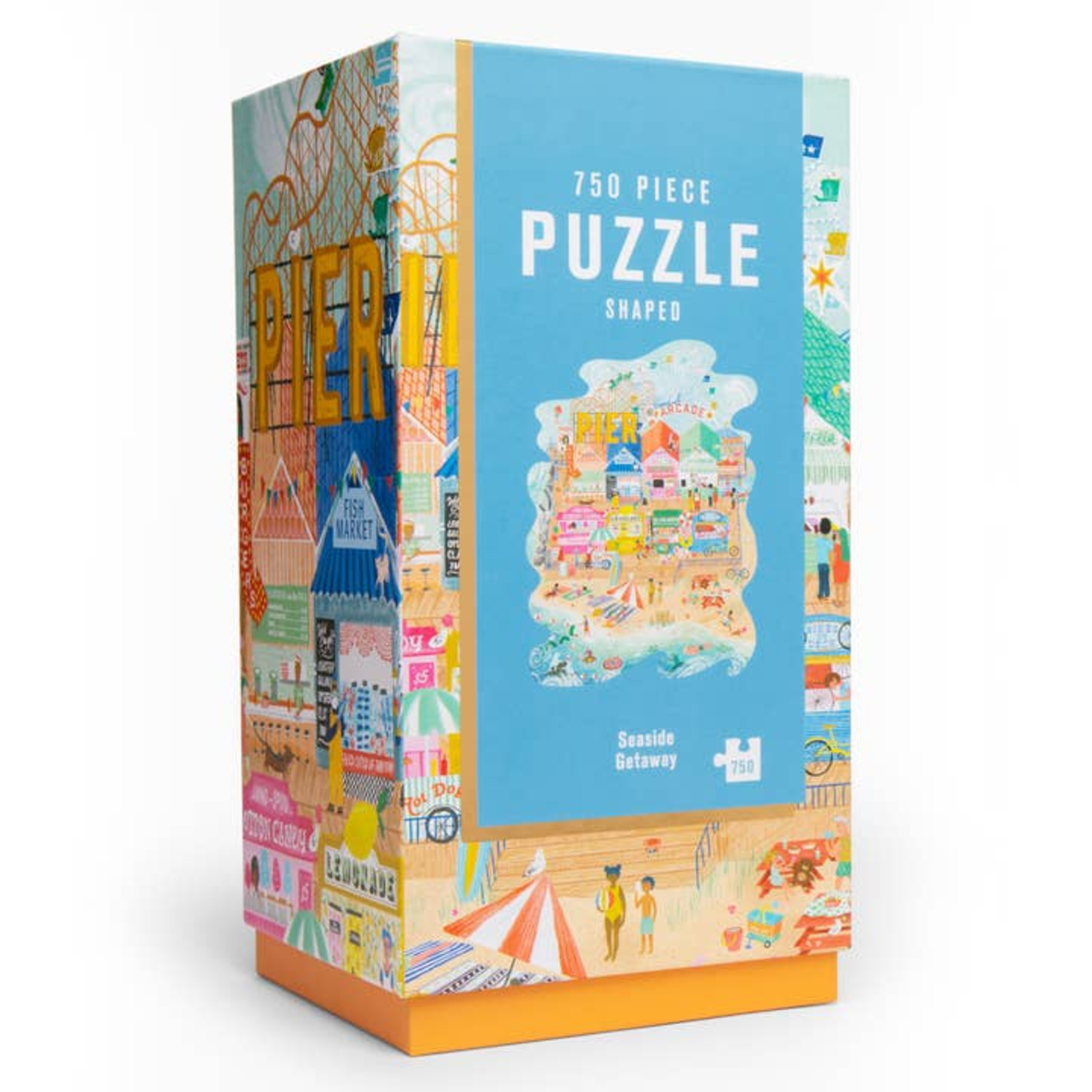 Lantern Press 750 pc Shaped Puzzle Seaside Getaway Firelight