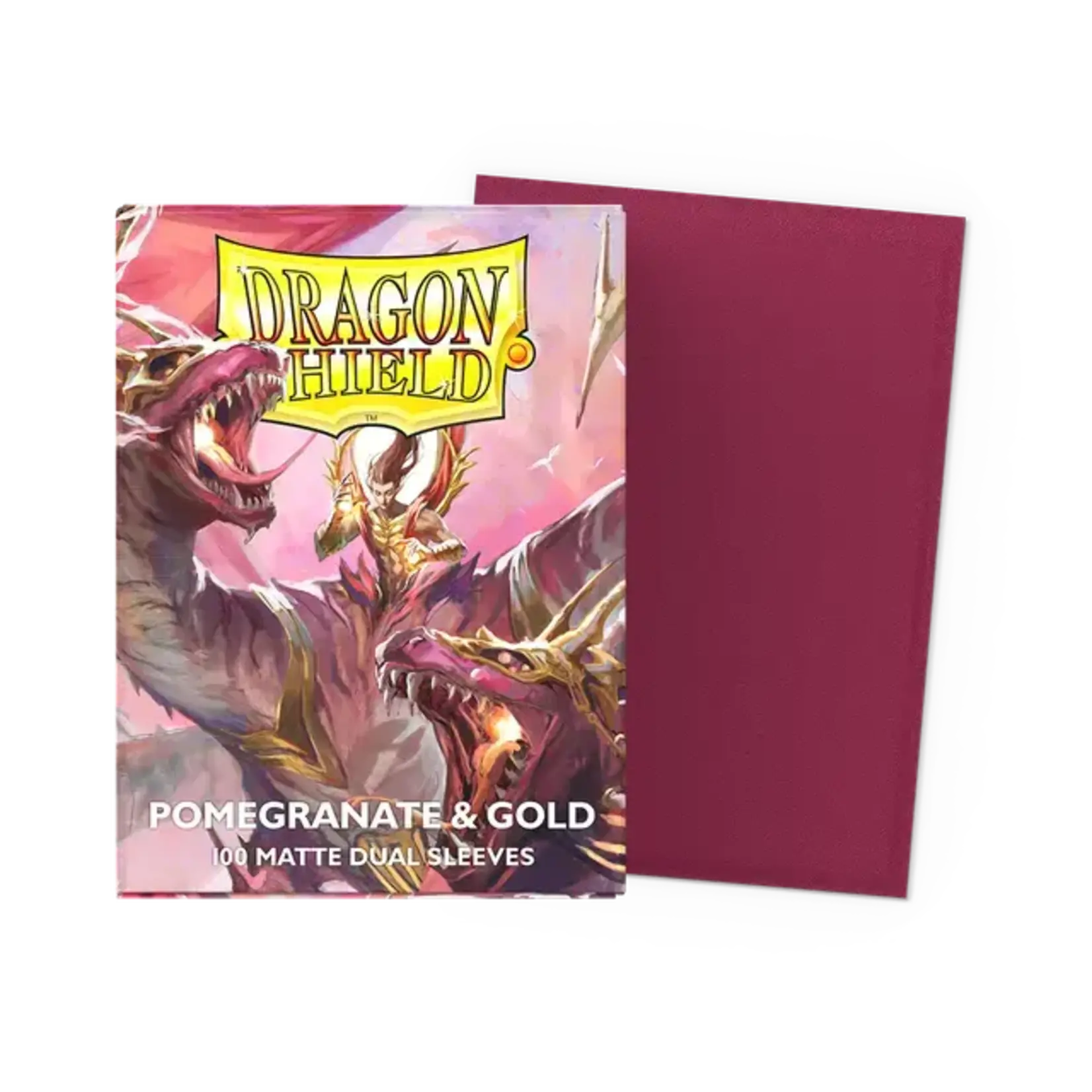 Arcane Tinmen Dragon Shield Sleeves Matte Dual Pomegranate Gold 100 ct