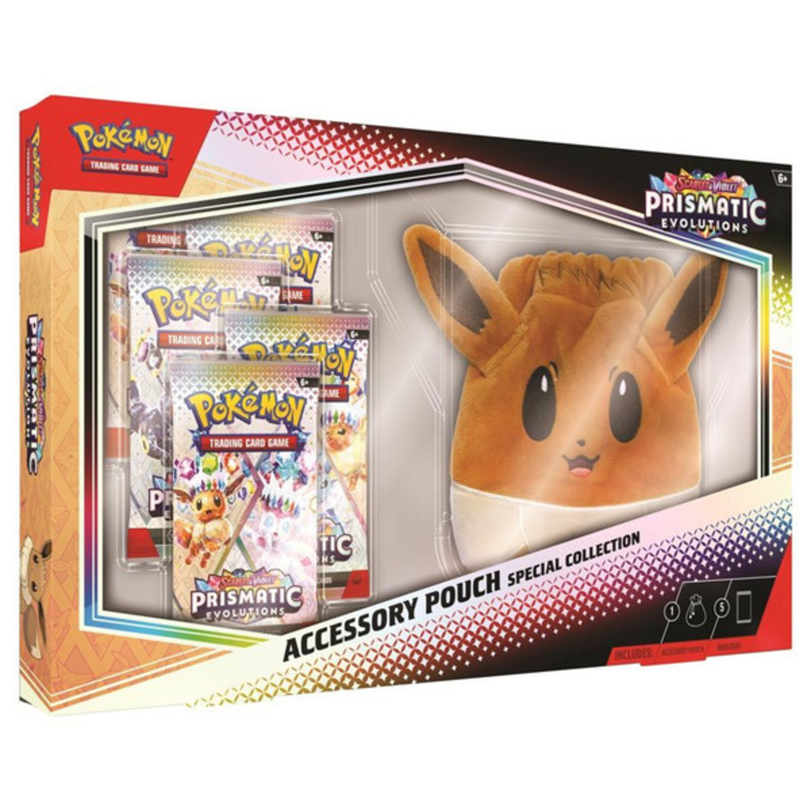 Pokemon Company International Pokemon Scarlet and Violet Prismatic Evolutions Accessory Pouch Special Collection  Eevee
