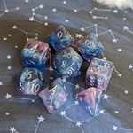 Fennek and Finch Unending Breath Blue Purple Micro Shimmer and Vapor Polyhedral 8 die set