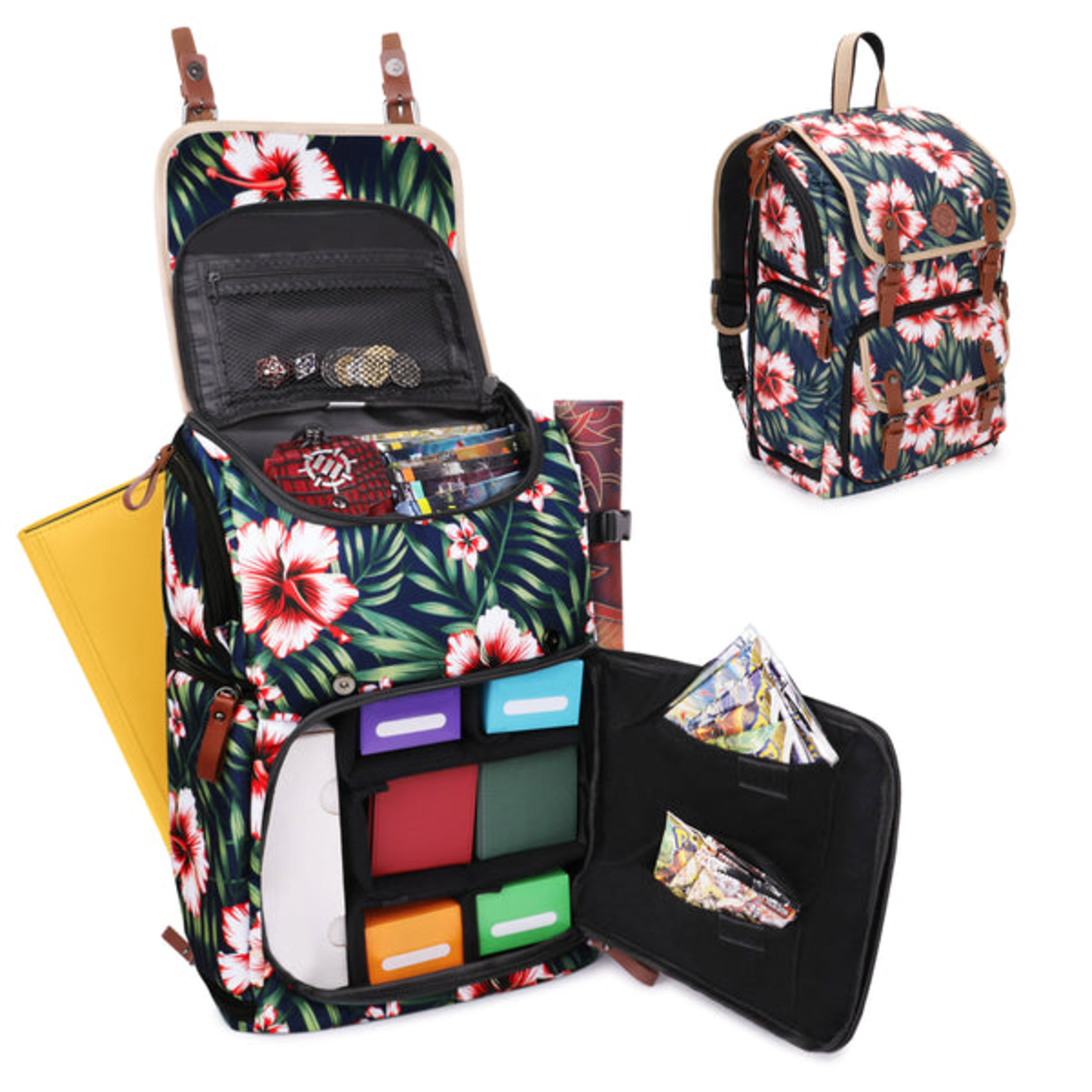Enhance Gaming Enhance Full-Size Trading Card Storage Box Backpack Tropical