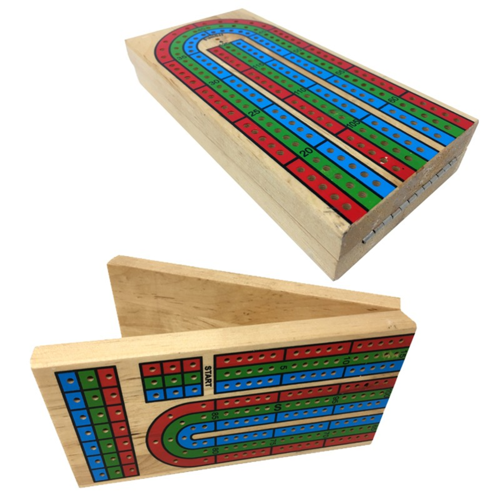 John Hansen Cribbage 3-Track Color Folding Board