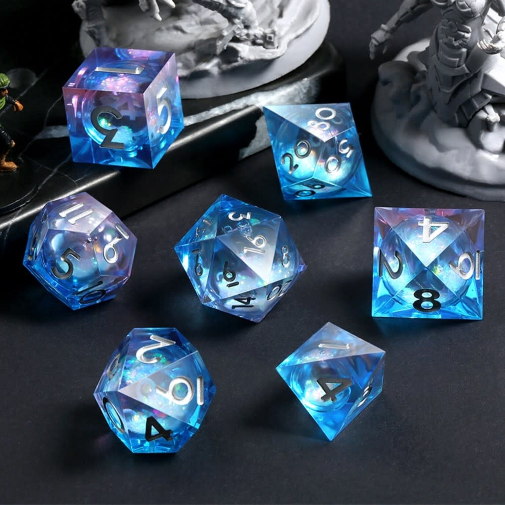 Dice Habit Liquid Core Ice Castle Polyhedral 7 Die Set