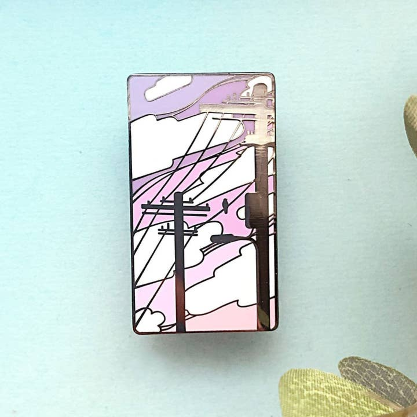 Alum and Ink Electric Trees Vaporwave Enamel Pin