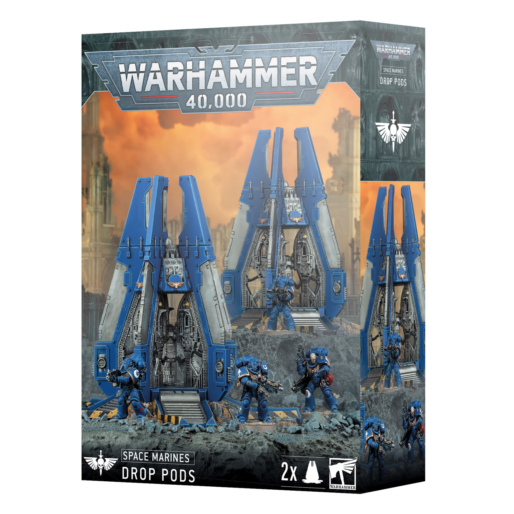 Games Workshop Warhammer 40k Space Marines Drop Pods
