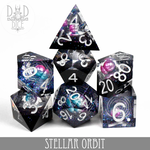 DND Dice DND Dice Handmade Stellar Orbit Polyhedral 7 die set